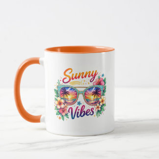 Sunny Vibes Tropical Sunset Sunglasses Two-Tone  Mugg