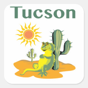 Sunny Vibes Tucson Fyrkantigt Klistermärke