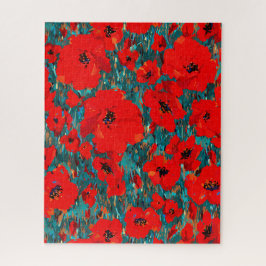 Sunny Vild Poppies Jigszle Puzzle Pussel