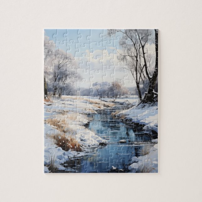 Sunny vinterdagen i Land-pusslet Pussel (Vertikal)