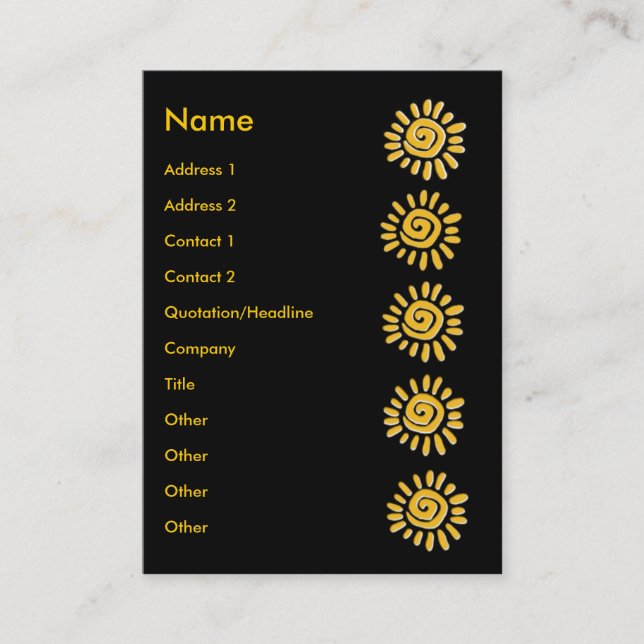 Sunny | visitkort (Framsida)