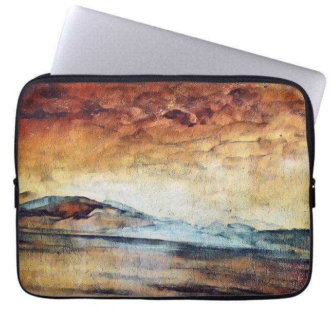 Sunny Watercolor Mountains Ligcape Laptop Fodral (Framsidan)