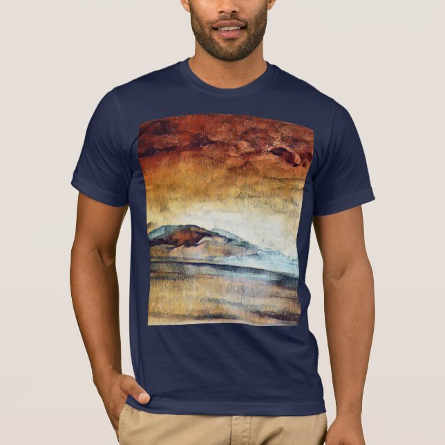 Sunny Watercolor Mountains Ligcape T Shirt (Framsida)