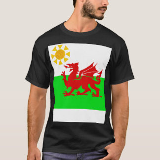 Sunny Welsh Dragon Flagga T Shirt