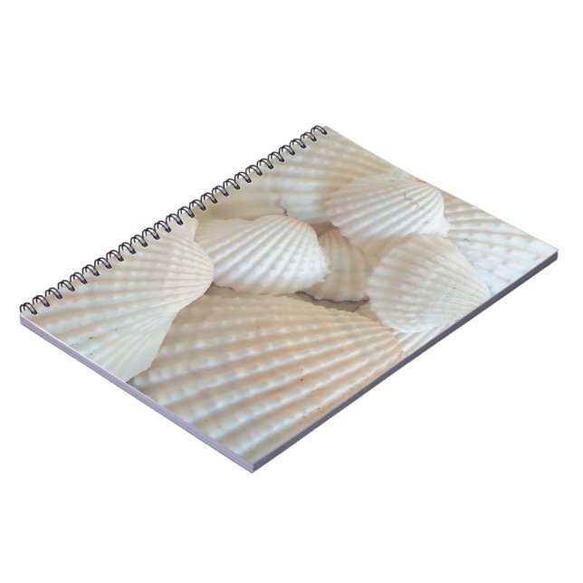Sunny White Seashells, Summer Beach Exotic Anteckningsbok Med Spiral (Vänstra Sidan)