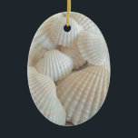 Sunny White Seashells, Summer Beach Exotic Julgransprydnad Keramik<br><div class="desc">Sunny White Seashells,  Summer Beach,  Exotic</div>