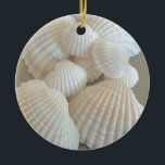 Sunny White Seashells, Summer Beach Exotic Julgransprydnad Keramik<br><div class="desc">Sunny White Seashells,  Summer Beach,  Exotic</div>