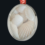Sunny White Seashells, Summer Beach Exotic Julgransprydnad Metall<br><div class="desc">Sunny White Seashells,  Summer Beach,  Exotic</div>