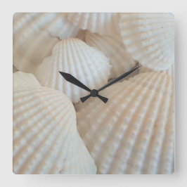Sunny White Snäckors, Summer Beach Exotic Clock Fyrkantig Klocka