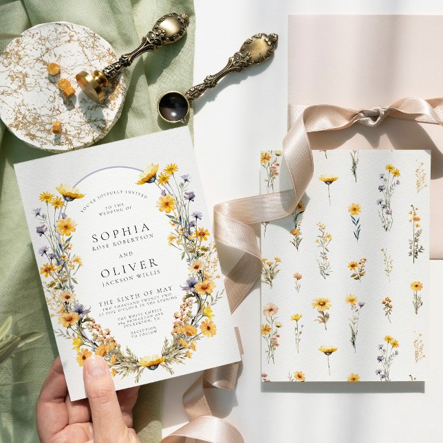 Sunny WildblomChic Blommigt Bröllop Inbjudningar (Skapare uppladdad)