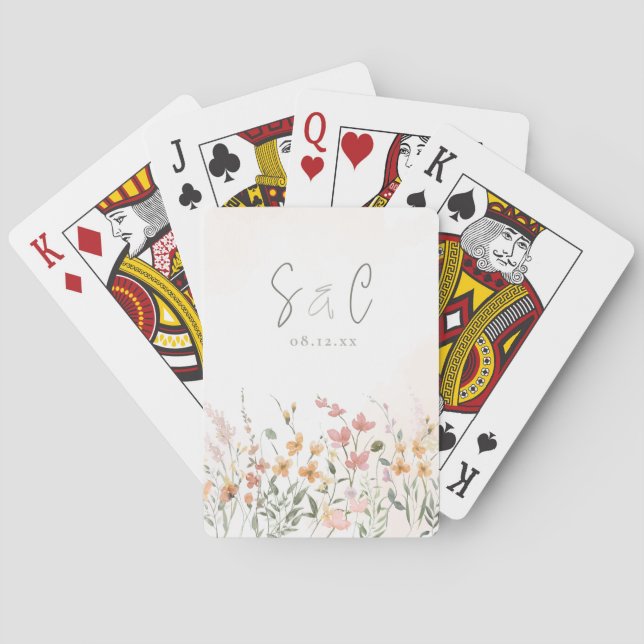 Sunny Wildblomma Bröllop Gräns ID1023 Casinokort (Baksidan)