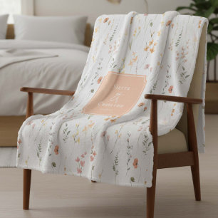 Sunny Wildbloms Bröllop Peach ID1023 Fleecefilt