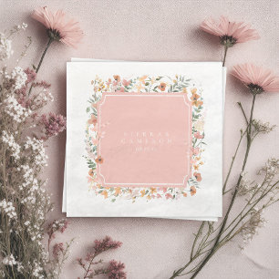 Sunny Wildbloms Bröllop Rosa ID1023 Pappersservett