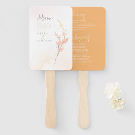 Sunny Wildbloms Bröllopsprogram Peach ID1023