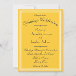 Sunny Yellow All In One RSVP Email Website Wedding Inbjudningar