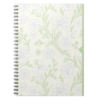 Sunny Yellow Floral Journal Cheerful White Flowers Anteckningsbok