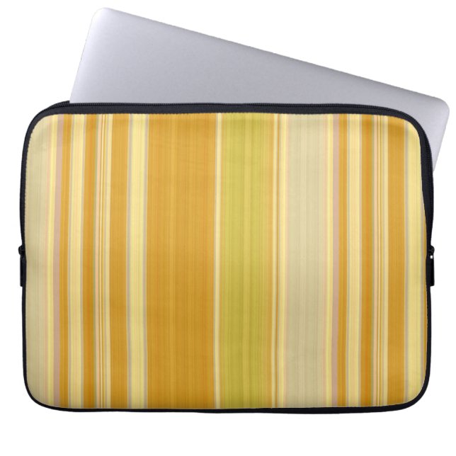 Sunny Yellow Stripes Laptop Fodral (Framsidan)