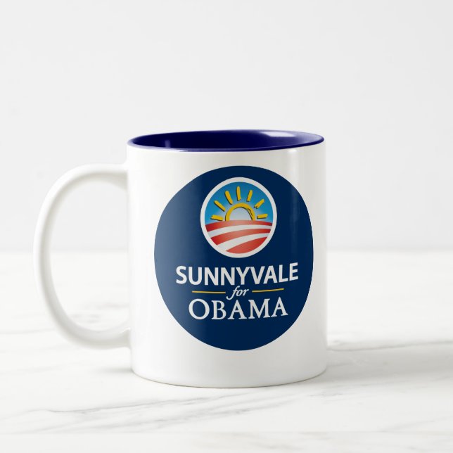 Sunnyvale för Obama mugg 1 (Vänster)