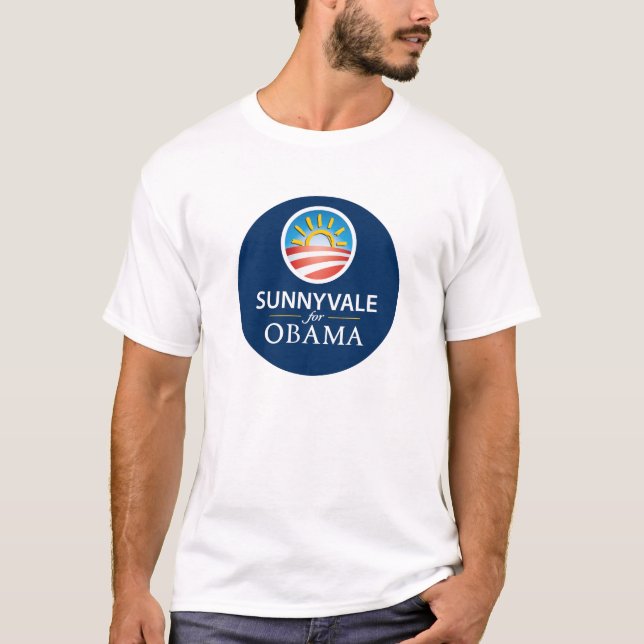 Sunnyvale för Obama T - tända T-shirt (Framsida)