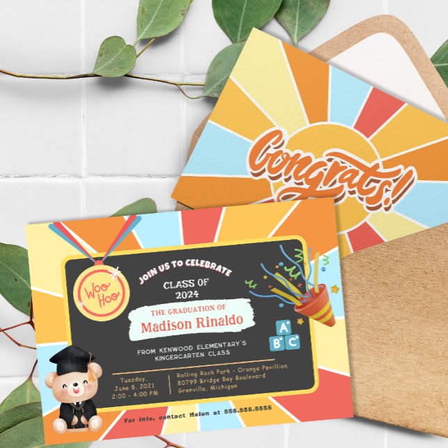 Sunray Kids Elementary Studenten Firande Inbjudningar (Sunray Kids Elementary Graduation Celebration Invitation)