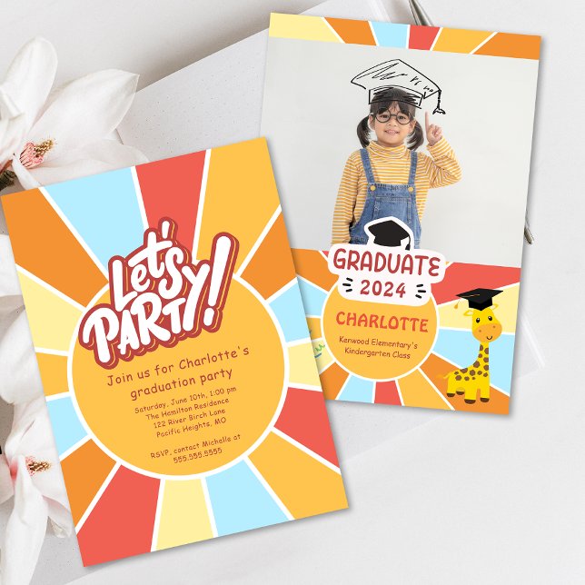 Sunray Kids Elementary Studentfest Inbjudan (Sunray Kids Elementary Graduation Party Invite)
