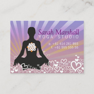 SunraysYogaSilhouette med logotypvisitkorten Visitkort