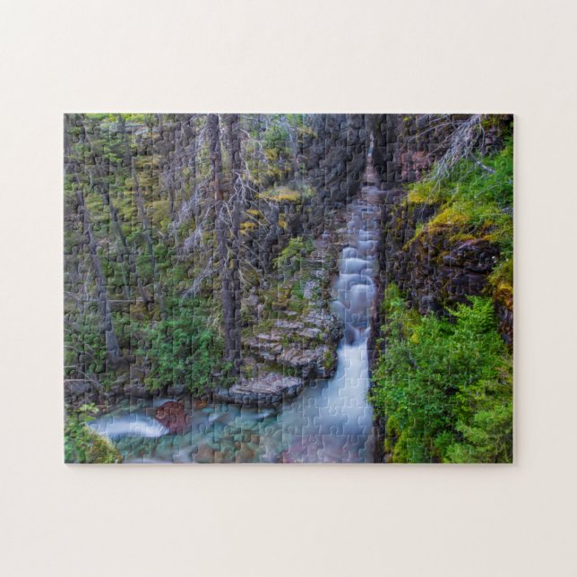 Sunrift Gorge i Glacier National Park, Montana Pussel (Horisontell)
