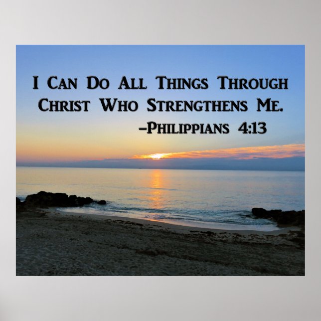 SUNRIS PÅ DEN OCEANSKA PHILIPPIANS 4:13 POSTER (Framsidan)