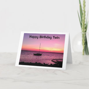 SUNRIS TILL SUNSET BIRTHDAY ÖNSKEMÅL TILL MIN TWIN KORT