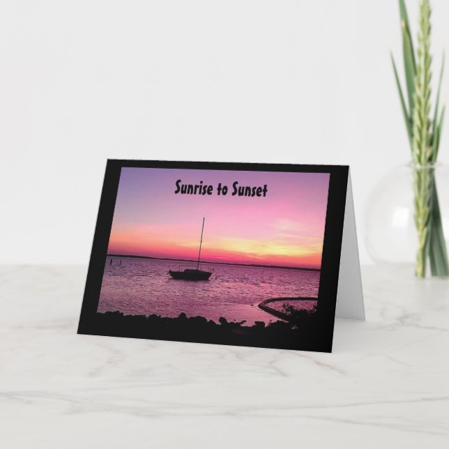 SUNRIS TILL SUNSET TWIN - GRATTIS PÅ FÖDELSEDAGEN KORT (Framsida)