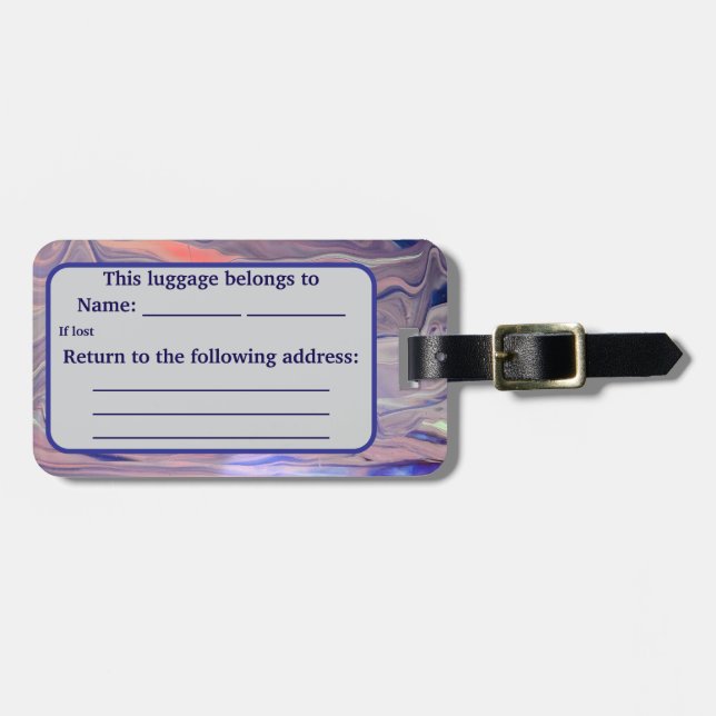 Sunrise Acrylic Pour Inspired Bagagebricka (Horisontell Framsida)