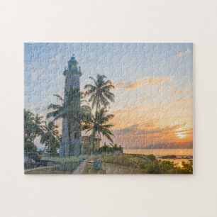 Sunrise at Galle Fort fyr, Sri Lanka Pussel