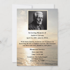 Sunrise Beach Ocean Funeral Memorial Inbjudningar