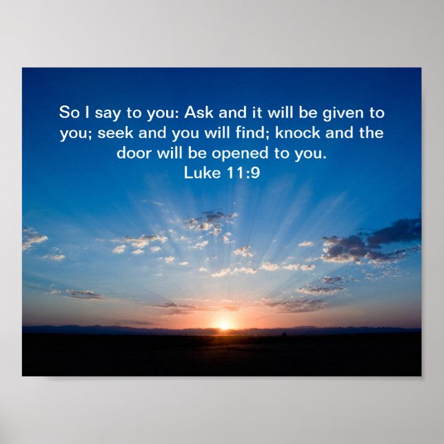 Sunrise bible Luke 11:9 Poster (Framsidan)