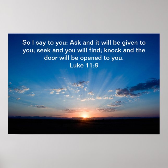 Sunrise bible Luke 11:9 Poster (Framsidan)
