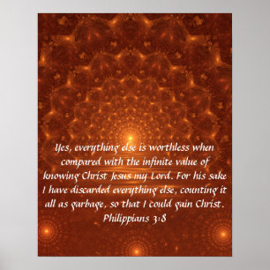 Sunrise bible verse Philippians 3:8 poster