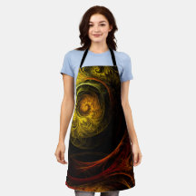 Sunrise Blommigt Red Abstrakt Art Apron