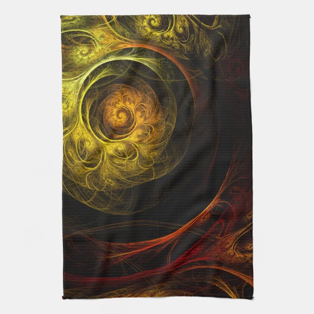 Sunrise Blommigt Red Abstrakt Art Kitchen Towel Kökshandduk (Vertikal)