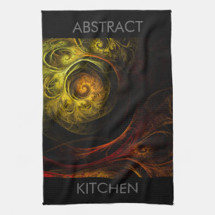 Sunrise Blommigt Red Abstrakt Art Kitchen Towel Kökshandduk