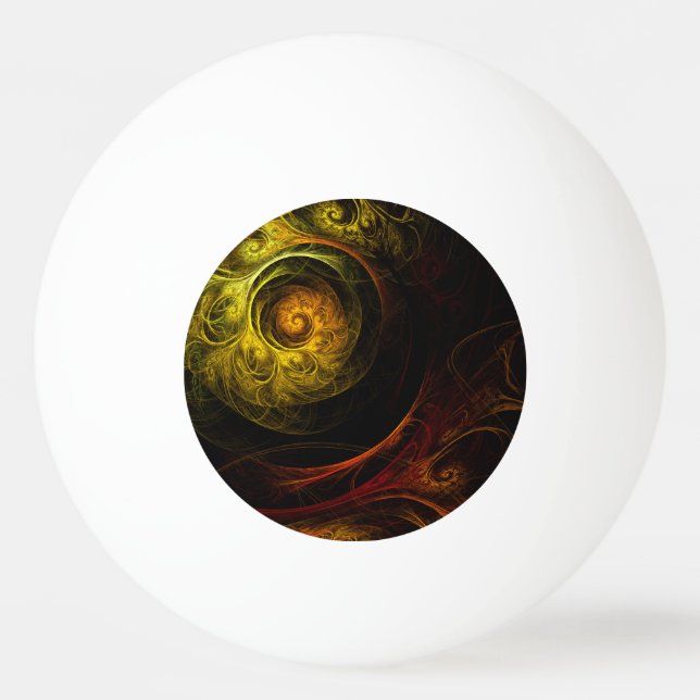 Sunrise Blommigt Red Abstrakt Art Pingisboll (Framsidan)
