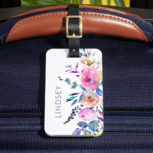 Sunrise Boho Blommigt Anpassningsbar Monogram Bagagebricka