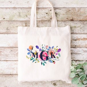 Sunrise Boho Blommigt Monogrammed Tygkasse