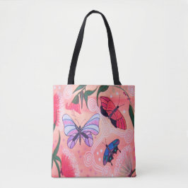 Sunrise Butterflies Aboriginal Art Tote Bag Tygkasse