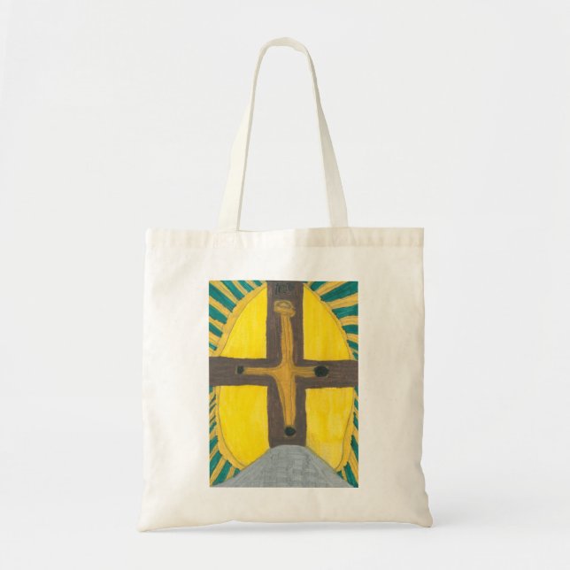 Sunrise Cross Tote Bag Tygkasse (Framsidan)