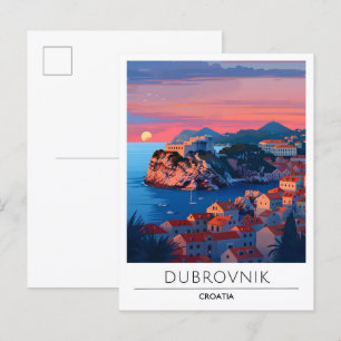 Sunrise Dubrovnik Kroatien Travel Vykort