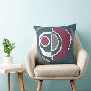 Sunrise Ethnic Circle - Grått Teal Navy Magenta Kudde