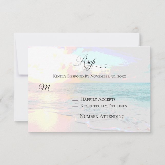 *~* Sunrise Exotic Ocean - Beach Wedding OSA Kort (Framsida)