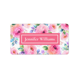 Sunrise Floral Boho Custom Name Design Adressetikett