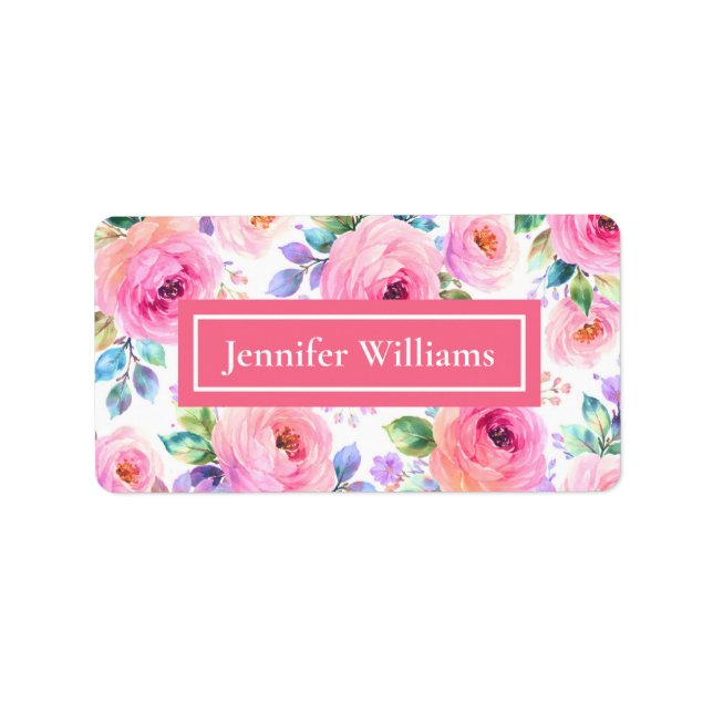 Sunrise Floral Boho Custom Name Design             Adressetikett (Framsidan)