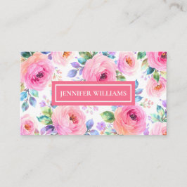 Sunrise Floral Boho Custom Name Design Visitkort